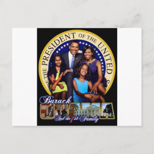 Eerste familie Barack Obama Briefkaart