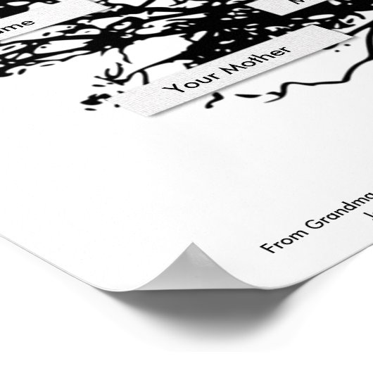 Eerste familieboom - Eenvoudig voor grootouders Poster (Hoek)