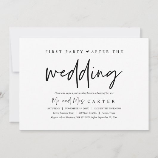 Eerste feest na de bruiloft kaart (Voorkant)