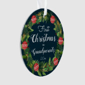 Eerste feestdag met kerstgrootouders ornament (voorkant)