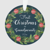 Eerste feestdag met kerstgrootouders ornament (voorkant)