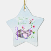 Eerste feestdag voor baby's keramisch ornament (Links)
