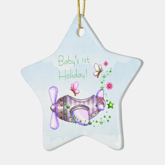 Eerste feestdag voor baby's keramisch ornament (Links)