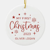 Eerste feestkerst keramisch ornament (Voorkant)