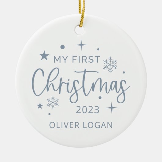 Eerste feestkerst keramisch ornament (Voorkant)