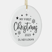 Eerste feestkerst keramisch ornament (Rechts)