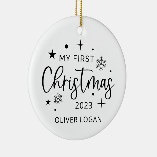 Eerste feestkerst keramisch ornament (Rechts)