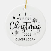 Eerste feestkerst keramisch ornament (Voorkant)