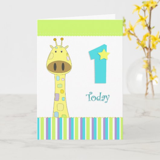 Eerste feestvarkenkaart kaart (Gele Bloem)