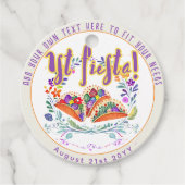 Eerste Fiesta 1e Tacos Folkart Bloemen Bedankjes Labels (Voorkant)