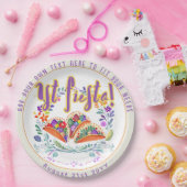 Eerste Fiesta 1e Tacos Folkart Bloemen Papieren Bordje (Feest)