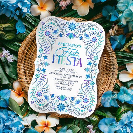 Eerste Fiesta 1e Verjaardag Jongens Kaart