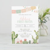 Eerste Fiesta 1e Verjaardagsfeestuitnodiging Kaart (Staand voorkant)