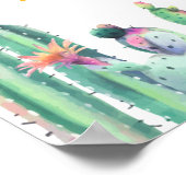 Eerste Fiesta Cactus Meisje Verjaardag Poster (Hoek)