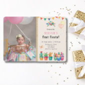 Eerste Fiesta Cactus Succulent Girl Birthday Foto Kaart