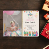 Eerste Fiesta Cactus Succulent Girl Birthday Foto Kaart