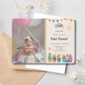 Eerste Fiesta Cactus Succulent Girl Birthday Foto Kaart