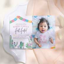 Eerste Fiesta Cactus Succulent Girl Birthday Foto