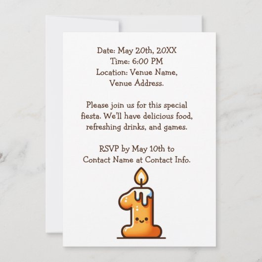 Eerste Fiesta Cactus Verjaardag Aangepaste Foto Kaart (Achterkant)