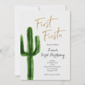 Eerste Fiesta Cactus verjaardag uitnodiging (Voorkant)