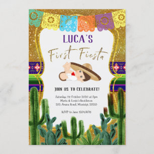 Eerste Fiesta Charro Boy verjaardagsuitnodiging Kaart