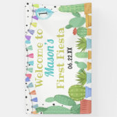 Eerste Fiesta Jongen Taco Over Een Feest Cactus Ve Spandoek (Verticaal)