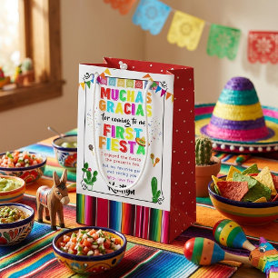 Eerste Fiesta Kleurrijk Mexicaans 1e Verjaardagsfe Klein Cadeauzakje