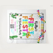 Eerste Fiesta Mexicaans 1e verjaardagsfeest achter Wandkleed (Voorkant (horizontaal))