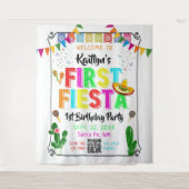 Eerste Fiesta Mexicaans 1e verjaardagsfeest achter Wandkleed (Voorkant)