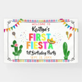 Eerste Fiesta Mexicaans 1e verjaardagsfeest welkom Spandoek (Horizontaal)