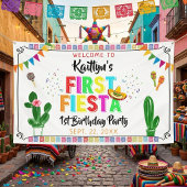 Eerste Fiesta Mexicaans 1e verjaardagsfeest welkom Spandoek