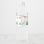 Eerste Fiesta Mexicaans thema meisje 1e verjaardag Waterfles Etiket (Achterkant)
