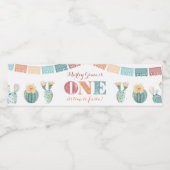 Eerste Fiesta Mexicaans thema meisje 1e verjaardag Waterfles Etiket (Enkel label)