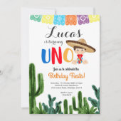 Eerste Fiesta UNO Cactus Verjaardag uitnodiging (Voorkant)