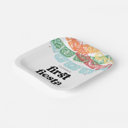 Eerste Fiesta Verjaardagsfeestje Borden Papieren Bordje (Gebogen)