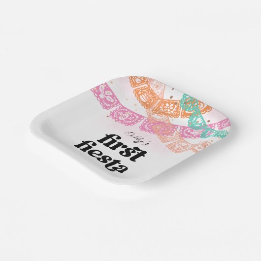 Eerste Fiesta Verjaardagsfeestje Borden Papieren Bordje (Gebogen)