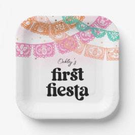 Eerste Fiesta Verjaardagsfeestje Borden Papieren Bordje