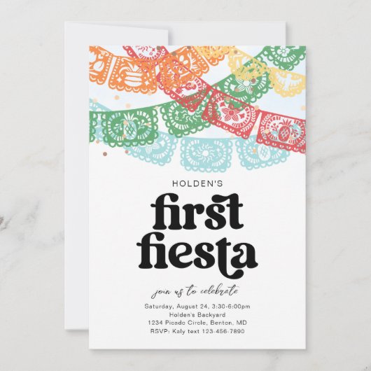Eerste Fiesta verjaardagsuitnodiging Kaart (Voorkant)