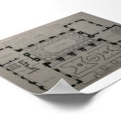 Eerste Floor Mansion Floor Plan Poster (Hoek)