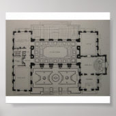 Eerste Floor Mansion Floor Plan Poster (Voorkant)