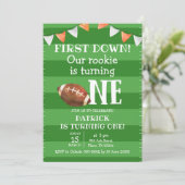 Eerste Football uitnodiging eerste verjaardag (Staand voorkant)