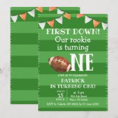 Eerste Football uitnodiging eerste verjaardag (Voorkant / Achterkant)