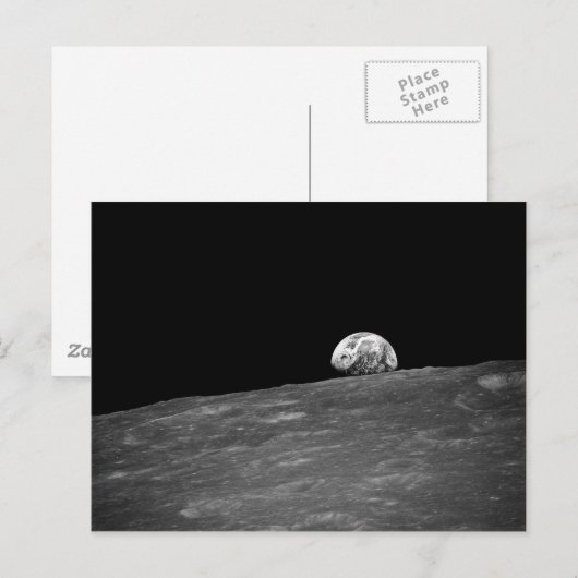 Eerste foto van de aarde van Apollo 8 Briefkaart (Voorkant / Achterkant)