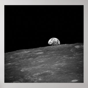 Eerste foto van de aarde van Apollo 8 Poster