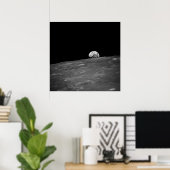 Eerste foto van de aarde van Apollo 8 Poster (Thuiskantoor)
