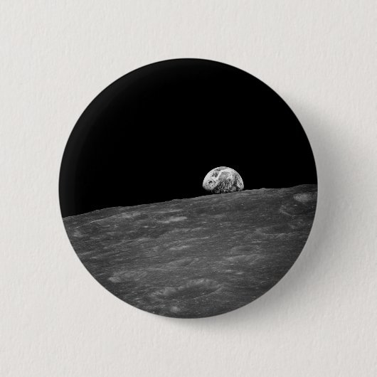 Eerste foto van de aarde van Apollo 8 Ronde Button 5,7 Cm (Voorkant)