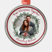 Eerste foto van het kerstpaar metalen ornament (Voorkant)