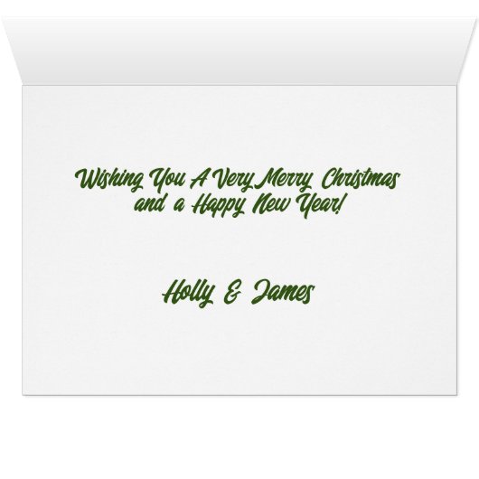 Eerste foto van kerstpaar met namen (Binenzijde Horizontaal (Onderkant))