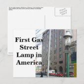 Eerste gasstraatlantaarn in Amerika Briefkaart (Voorkant / Achterkant)