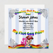 Eerste Gay Pride-uitnodigingen van de partij Kaart (Voorkant / Achterkant)